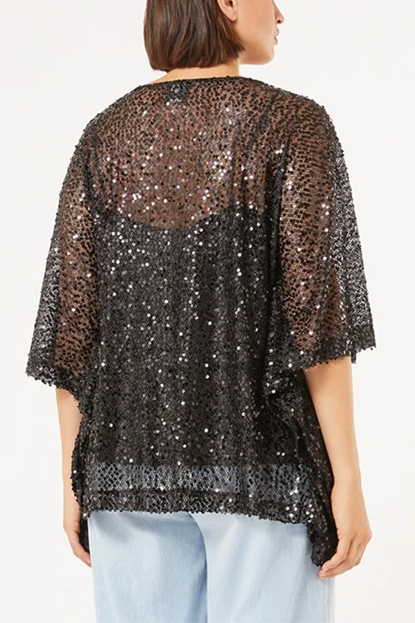 ALIGI SEQUINED MESH TOP
