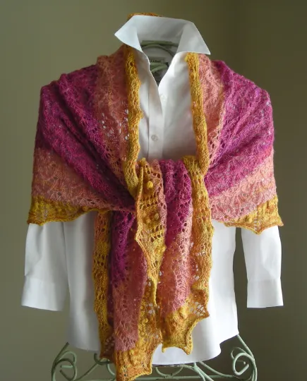 Crape Myrtle Shawl and Scarf Knitting Pattern