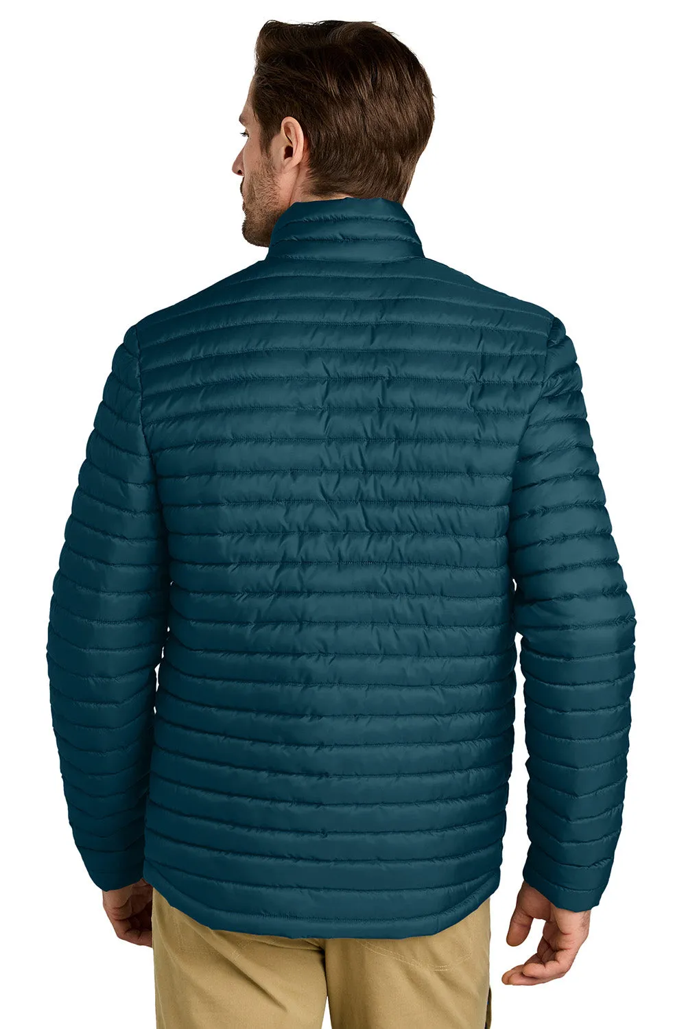 Eddie Bauer Mens Packable Quilted Water Resistant Full Zip Jacket - Adriatic Blue - New