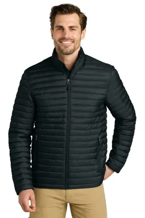 Eddie Bauer Mens Packable Quilted Water Resistant Full Zip Jacket - Black - New