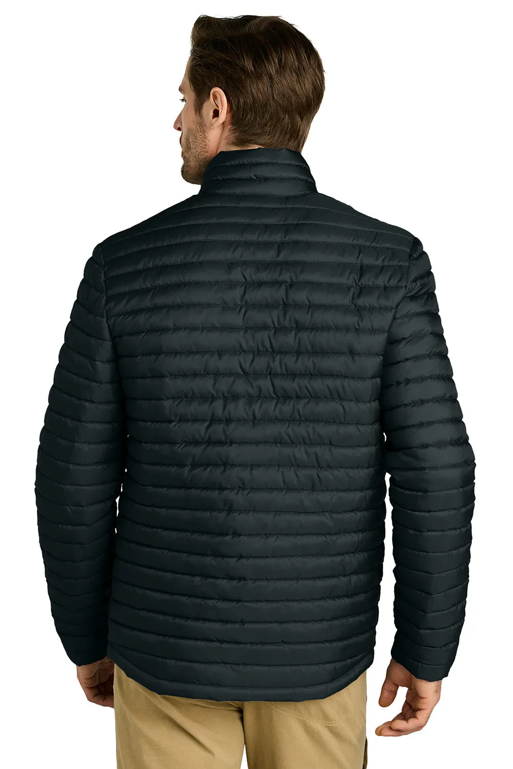 Eddie Bauer Mens Packable Quilted Water Resistant Full Zip Jacket - Black - New