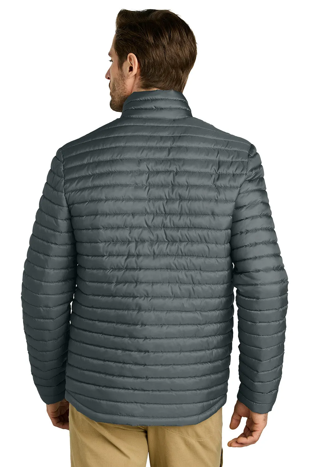 Eddie Bauer Mens Packable Quilted Water Resistant Full Zip Jacket - Metal Grey - New