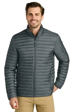 Eddie Bauer Mens Packable Quilted Water Resistant Full Zip Jacket - Metal Grey - New