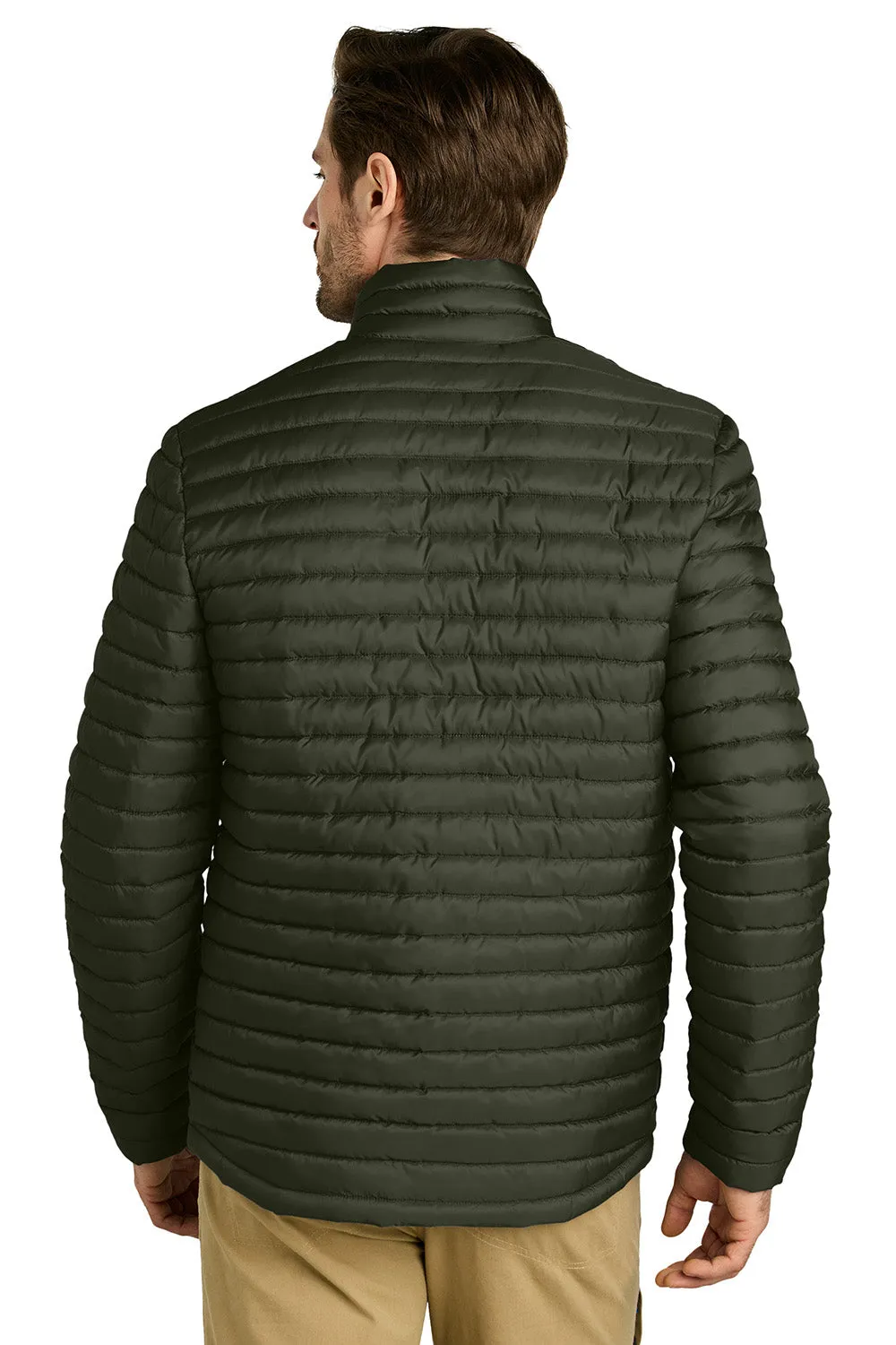 Eddie Bauer Mens Packable Quilted Water Resistant Full Zip Jacket - Olive Green - New