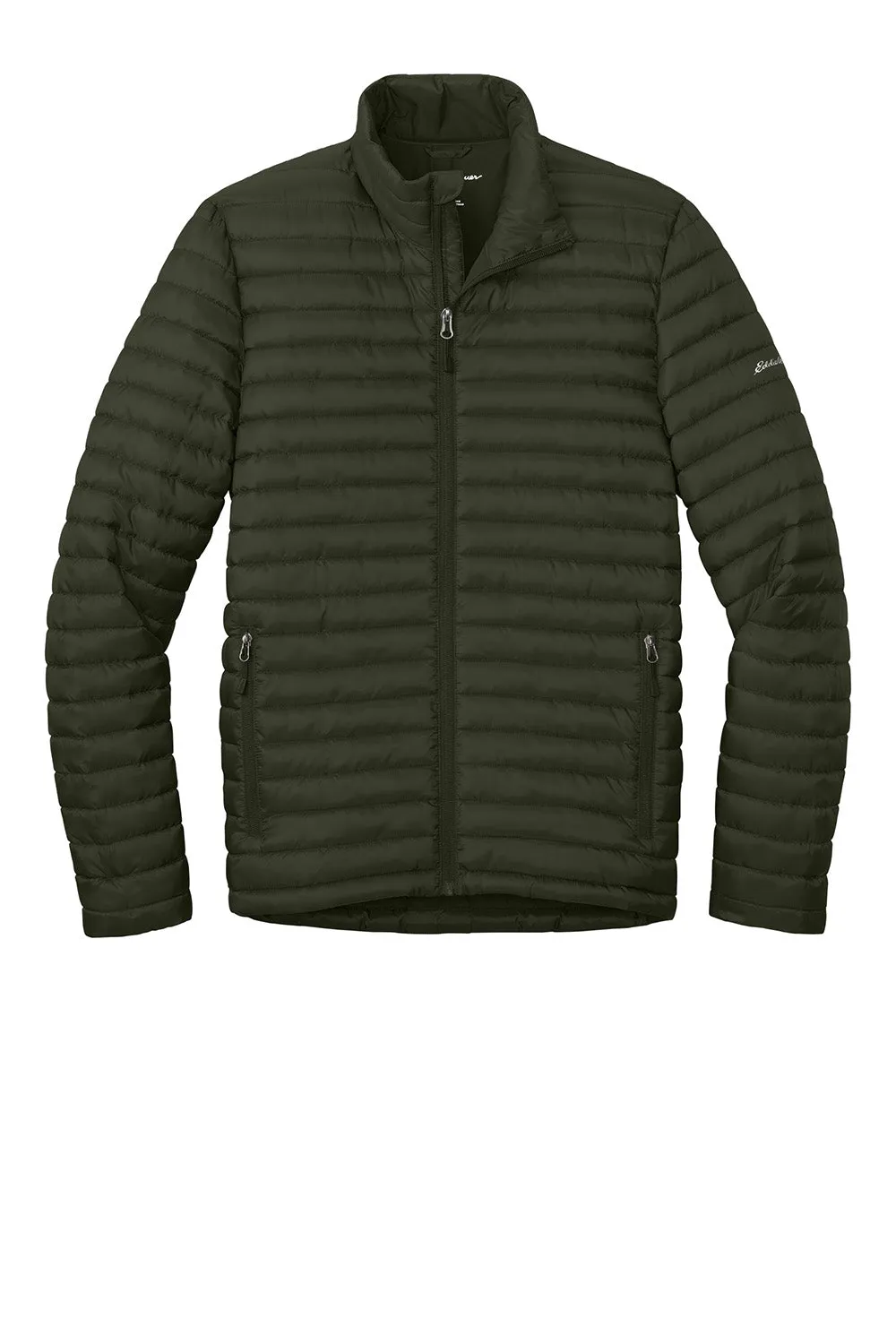 Eddie Bauer Mens Packable Quilted Water Resistant Full Zip Jacket - Olive Green - New