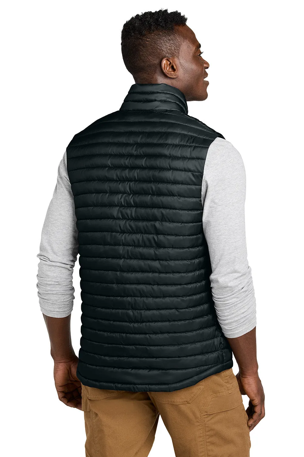 Eddie Bauer Mens Packable Quilted Water Resistant Full Zip Vest - Black - New