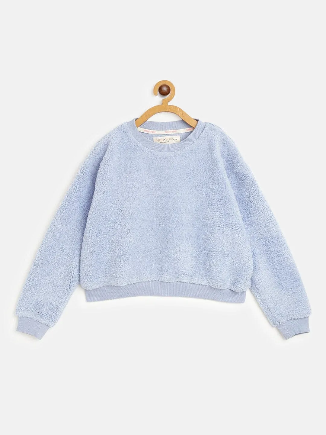 Girls Blue Fur Sweatshirt - Lyush Kids