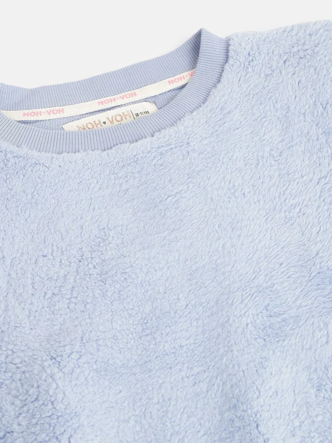 Girls Blue Fur Sweatshirt - Lyush Kids