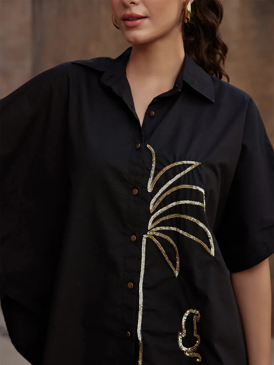 Jasmine Sequined Poncho Shirt