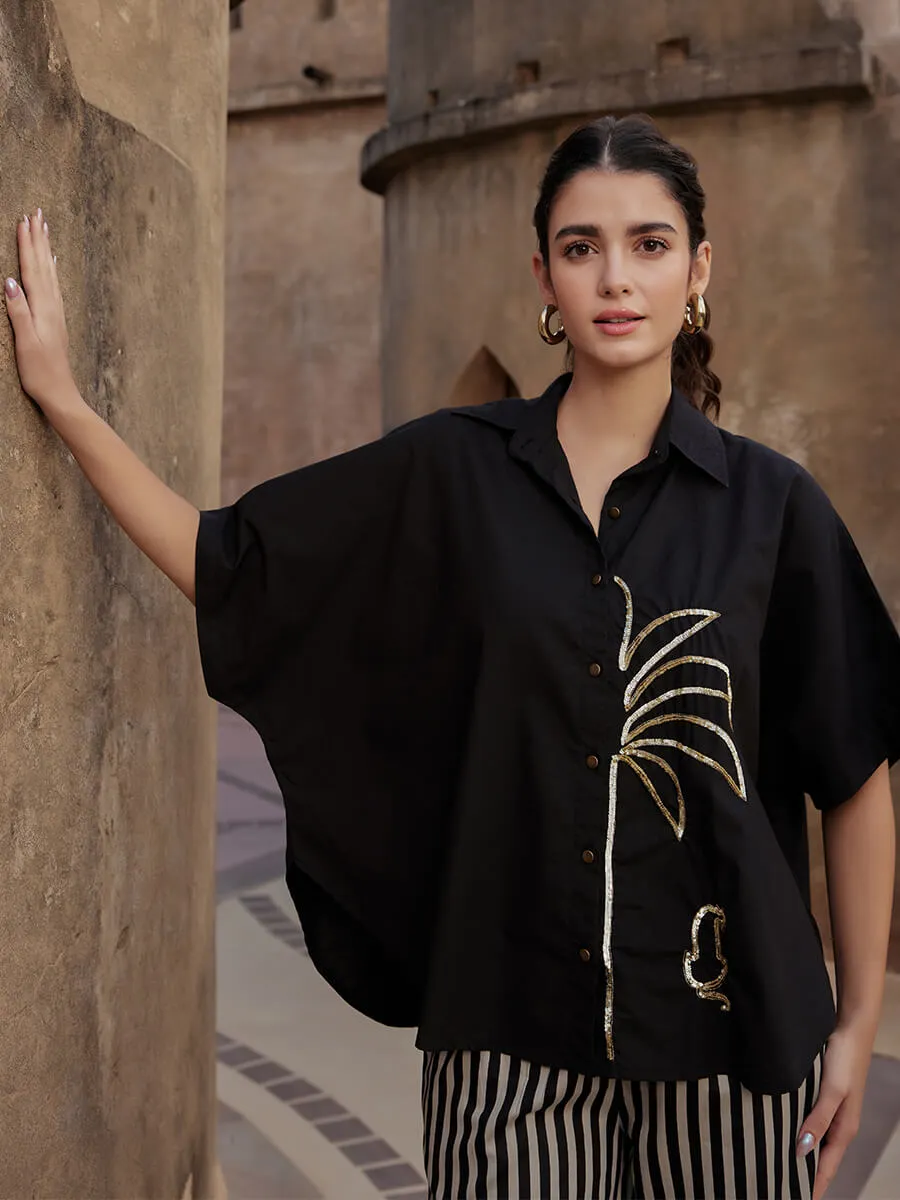 Jasmine Sequined Poncho Shirt