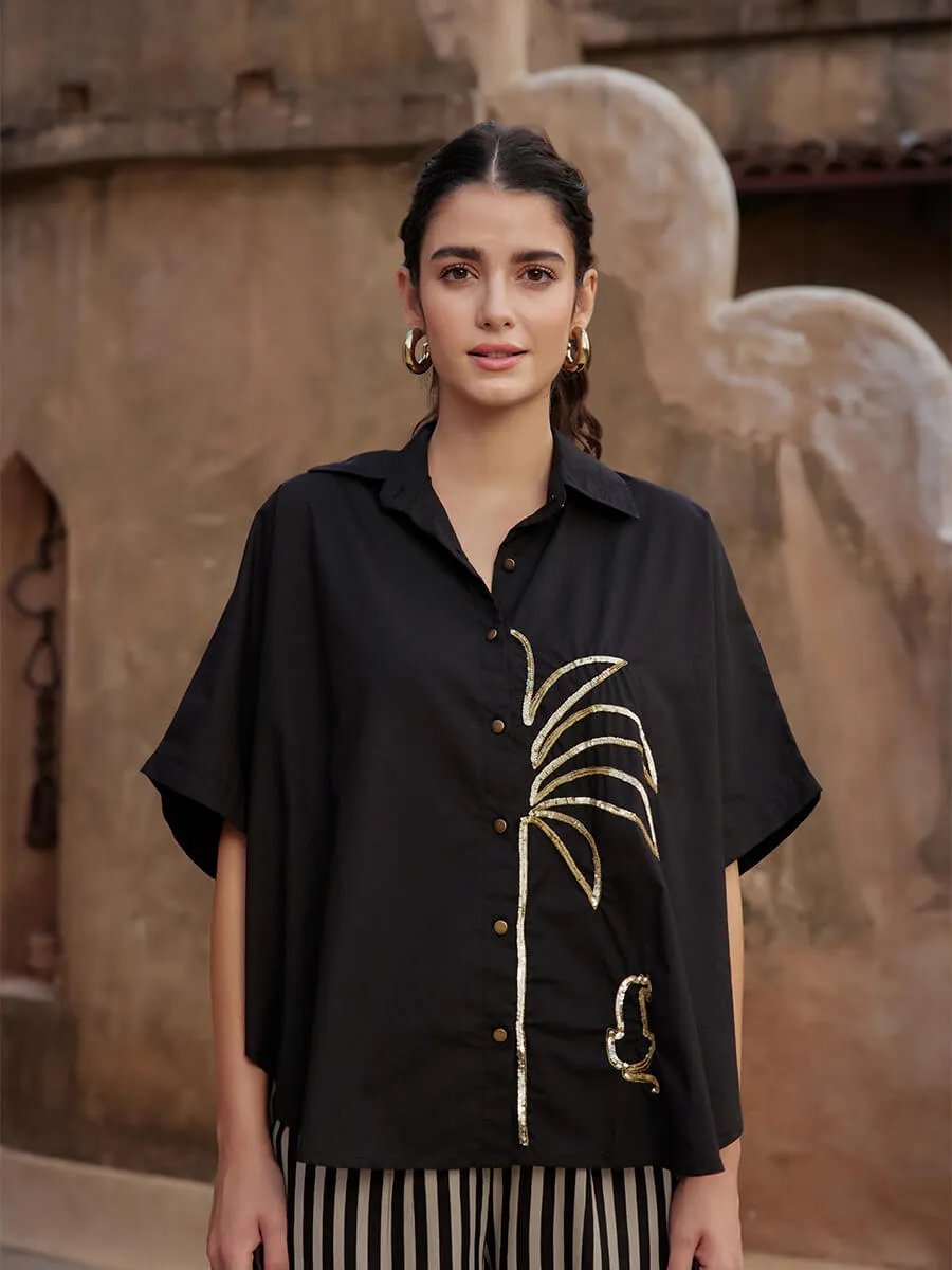 Jasmine Sequined Poncho Shirt