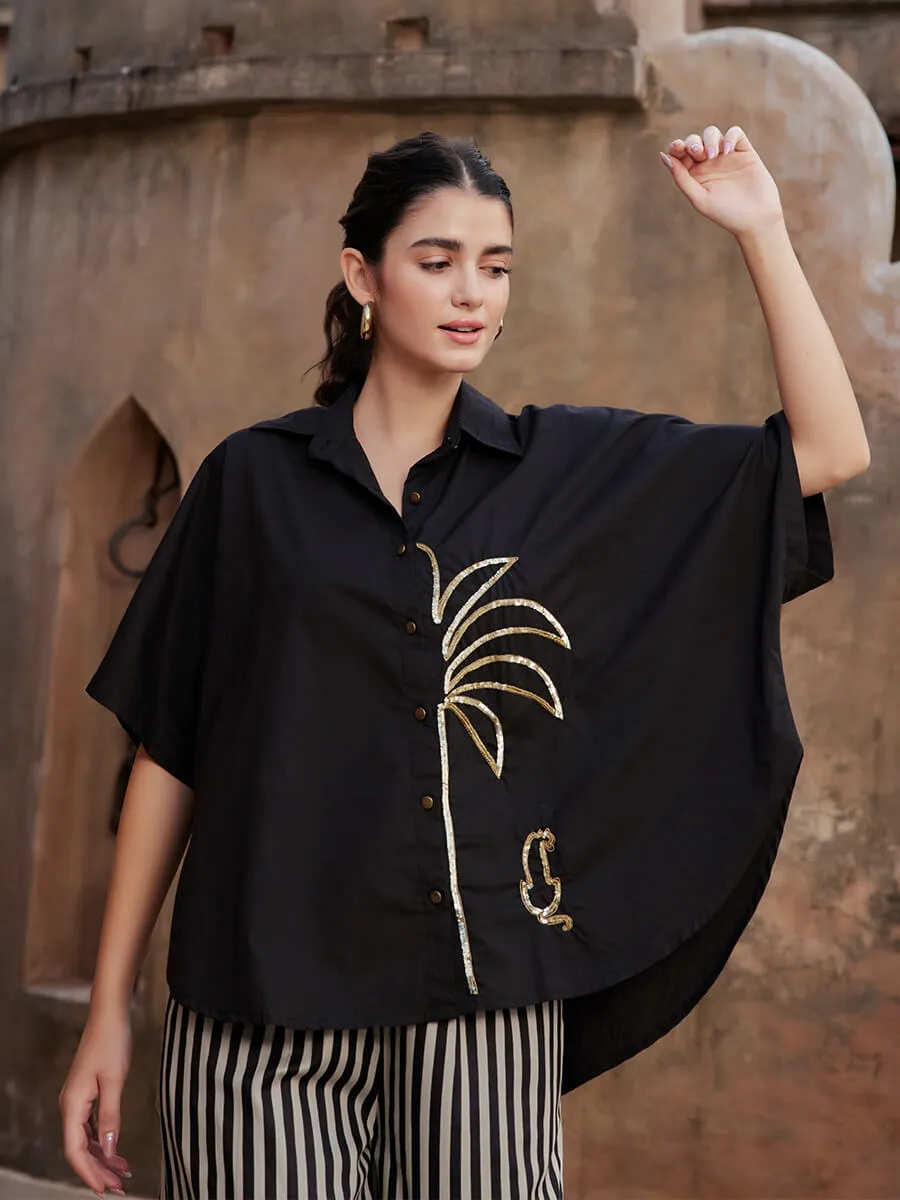 Jasmine Sequined Poncho Shirt