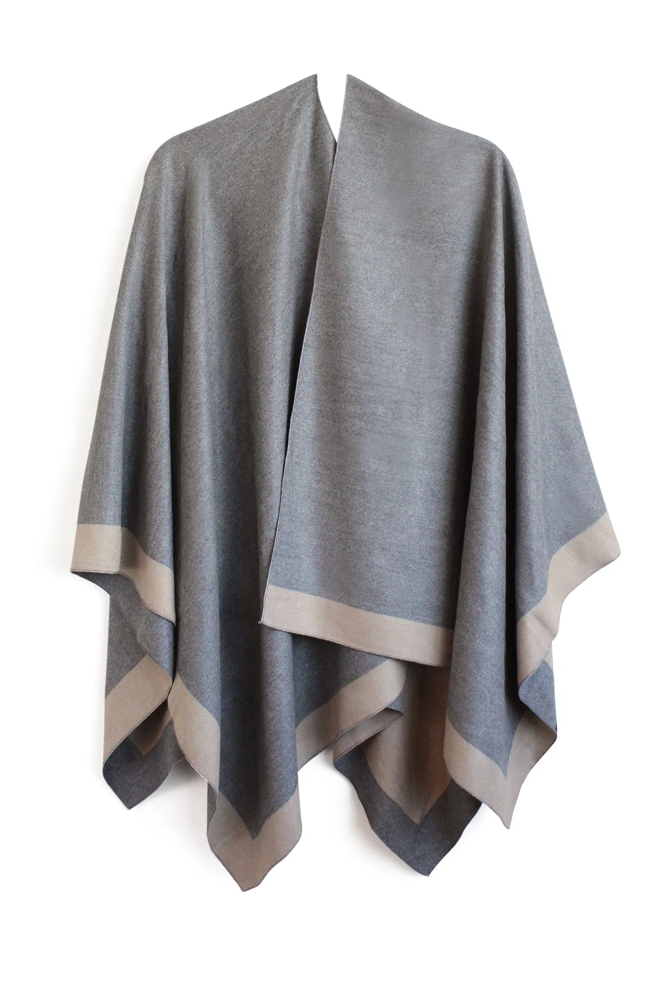 Leonora Poncho in Camel and Grey