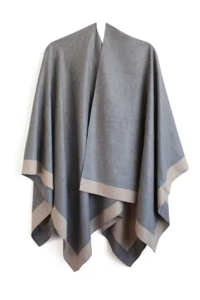 Leonora Poncho in Camel and Grey