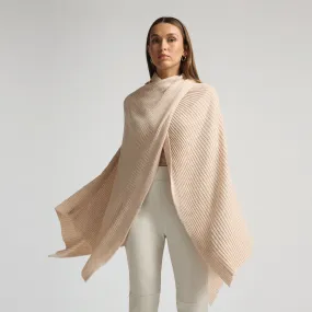 Molly Ribbed Knit Wrap - Crème Brûlée
