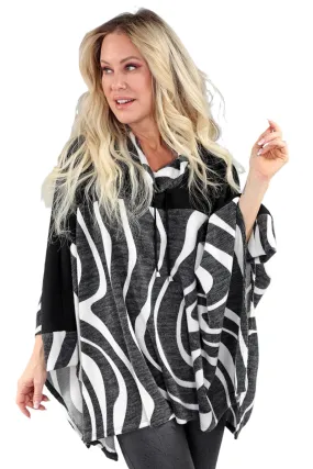 Poncho Bk/Wh SALE