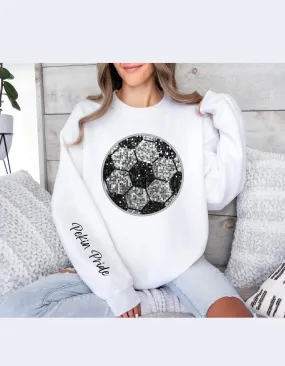 Soccer Faux Rhinestone Sweatshirt