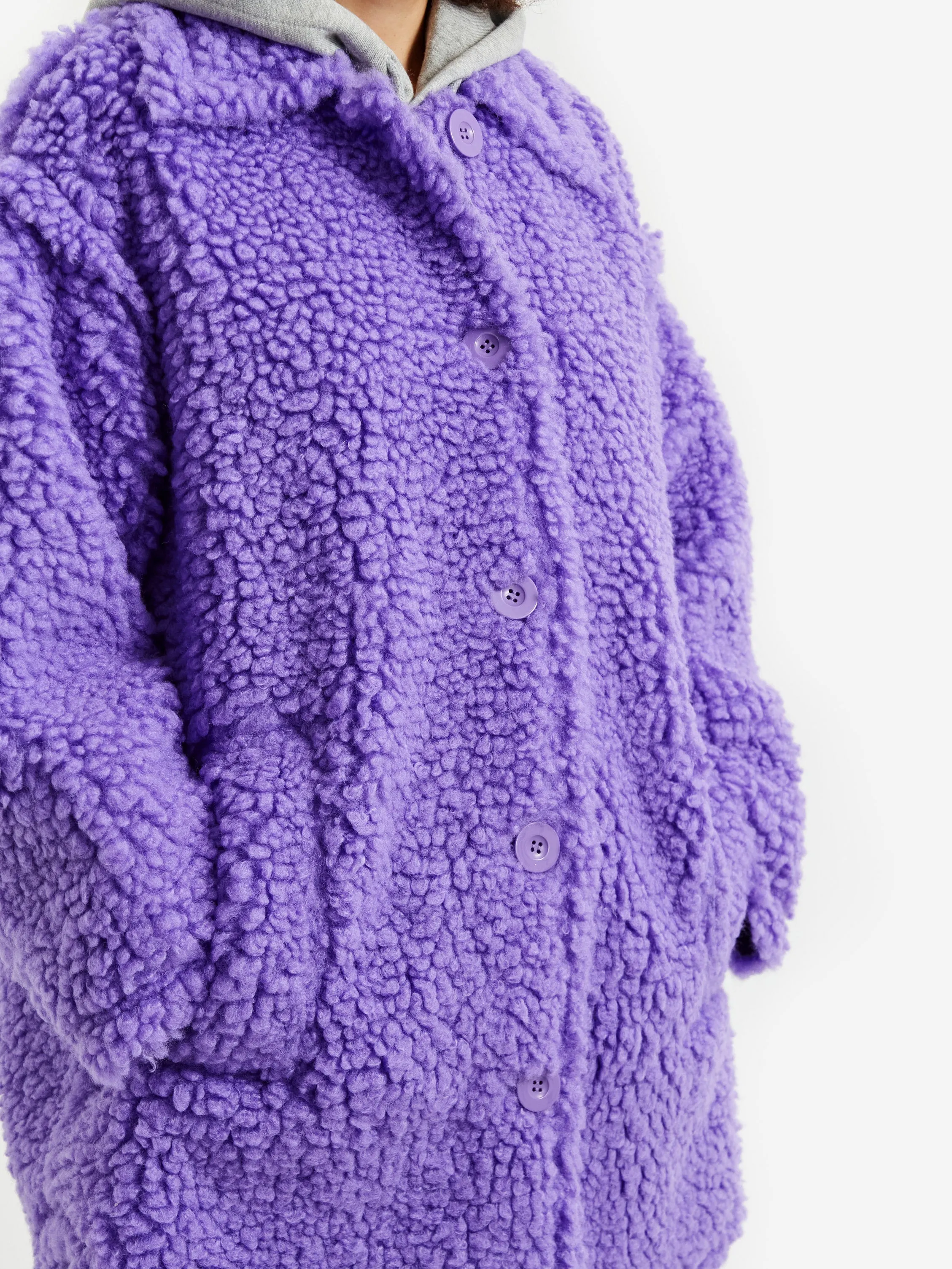 Stand Studio Gwen Coat Faux Fur Cloudy - Neon Violet