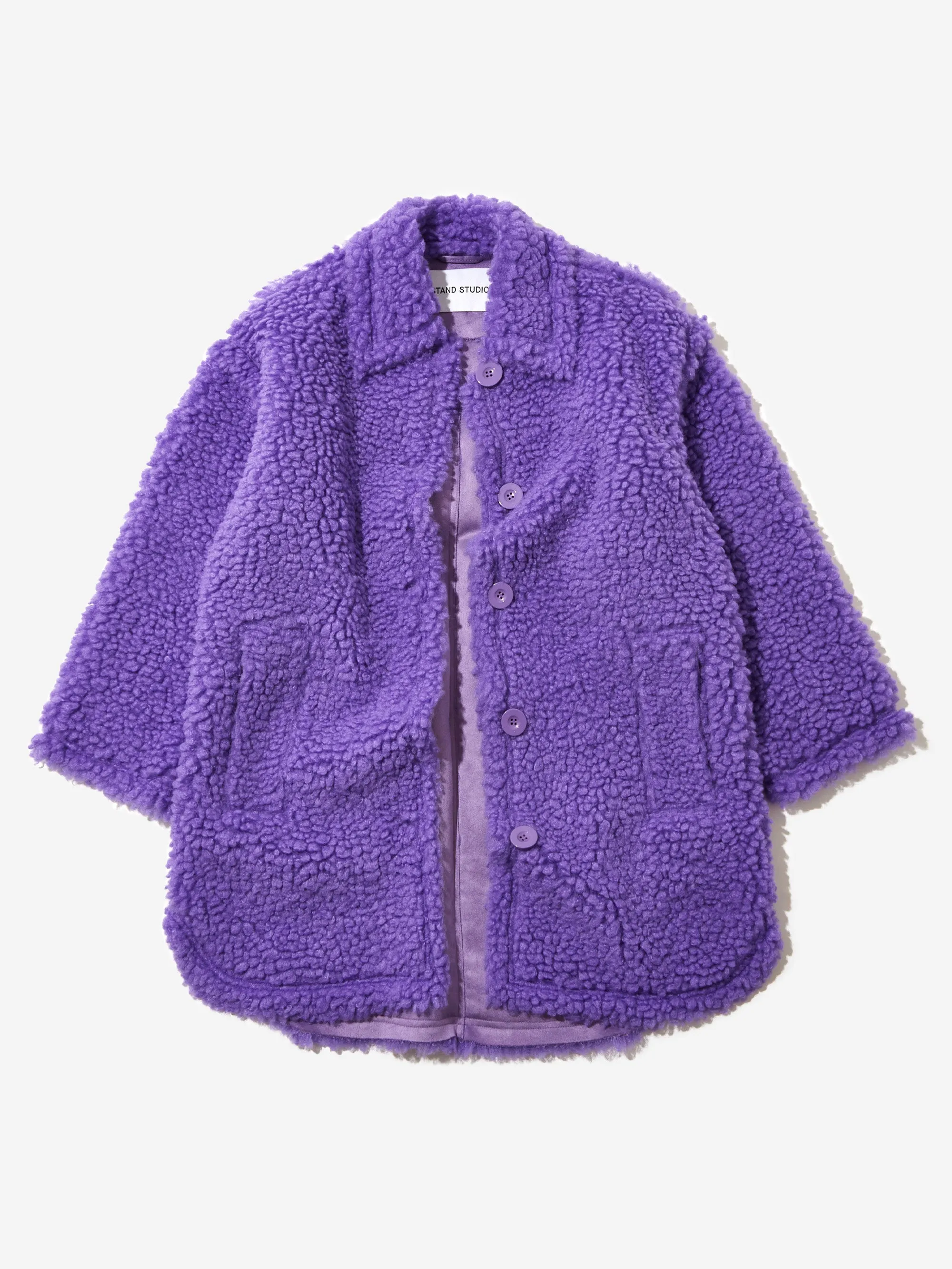 Stand Studio Gwen Coat Faux Fur Cloudy - Neon Violet