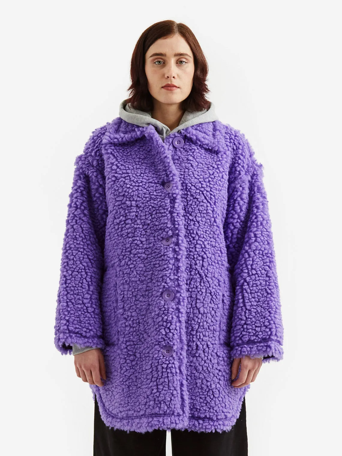 Stand Studio Gwen Coat Faux Fur Cloudy - Neon Violet