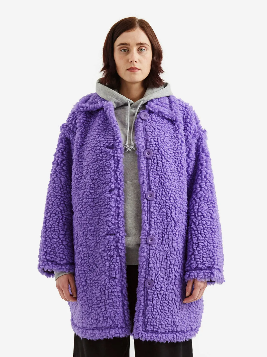 Stand Studio Gwen Coat Faux Fur Cloudy - Neon Violet