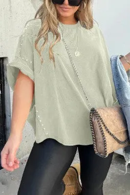 Sweet Sounds Oversized Poncho Top Mint Green