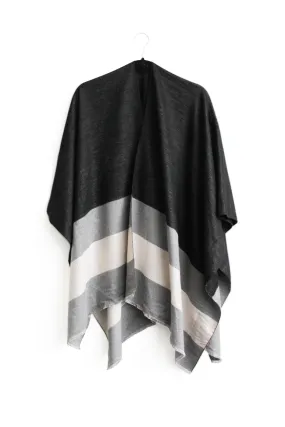 Yeva Poncho in Black and Beige